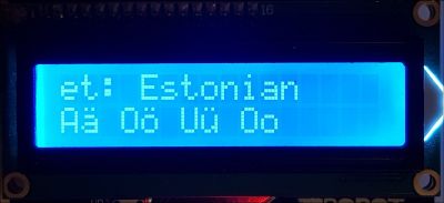 LCD with Estonian special characters