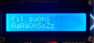 LCD with Finnish special characters