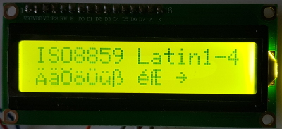 european characters on LCD