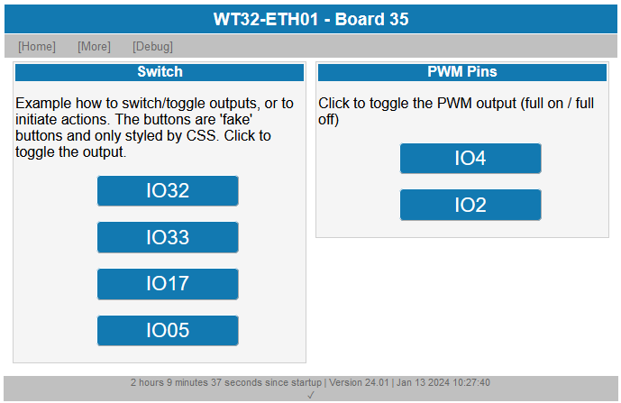 WT32-ETH01 WebServer WiFi Button