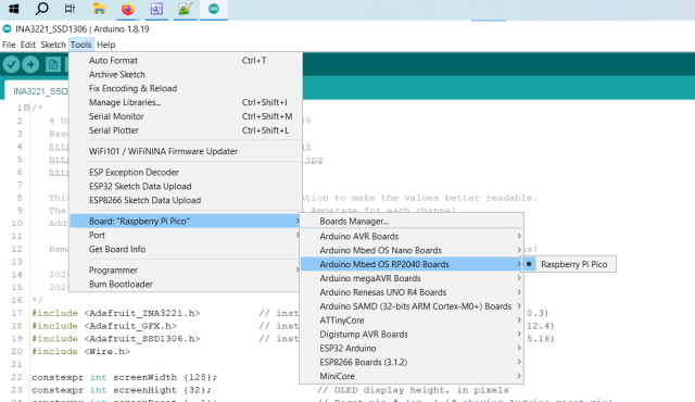 Arduino IDE for Raspberry PI Pico