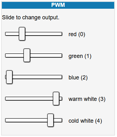html/css slider for PWM pins