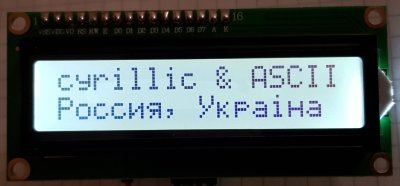 LCD Cyrillic for Russia and Ukrain