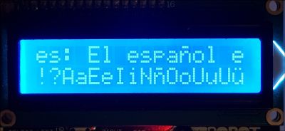 LCD with Spanish, including reversed questionmark