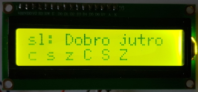 Slovenski posebni znaki LCD