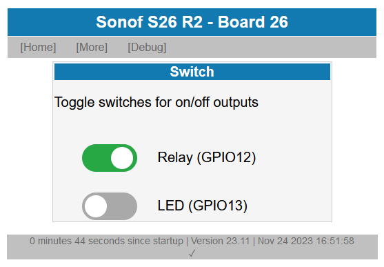Sonoff S26 R2 Webserver