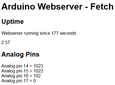 Arduino Webserver Fetch API